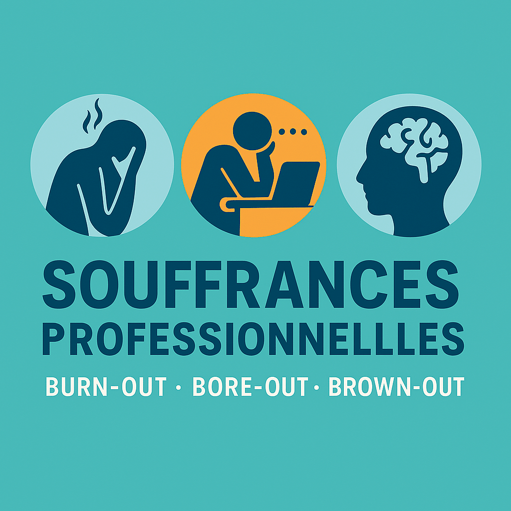 Logo souffrances professionnelles : burn-out, bore-out, brown-out – Psychologue Mandelieu